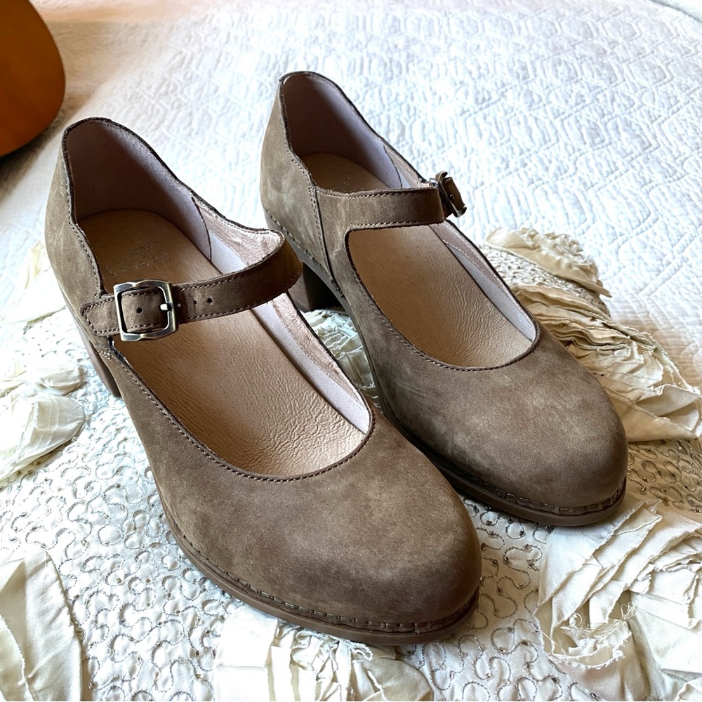Dansko Taupe Mary Jane Heels